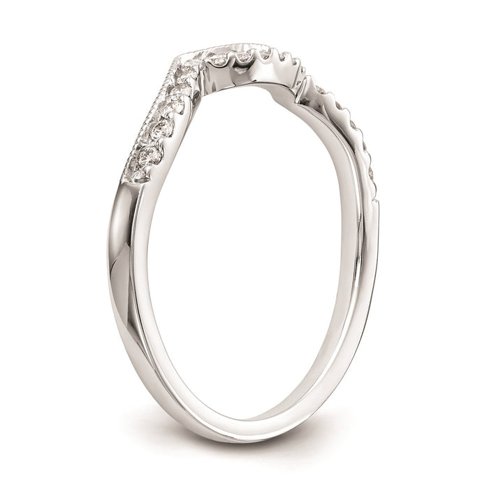 High-Quality 14K White Gold Curved Wedding Band Setting - Stylish & Affordable-6