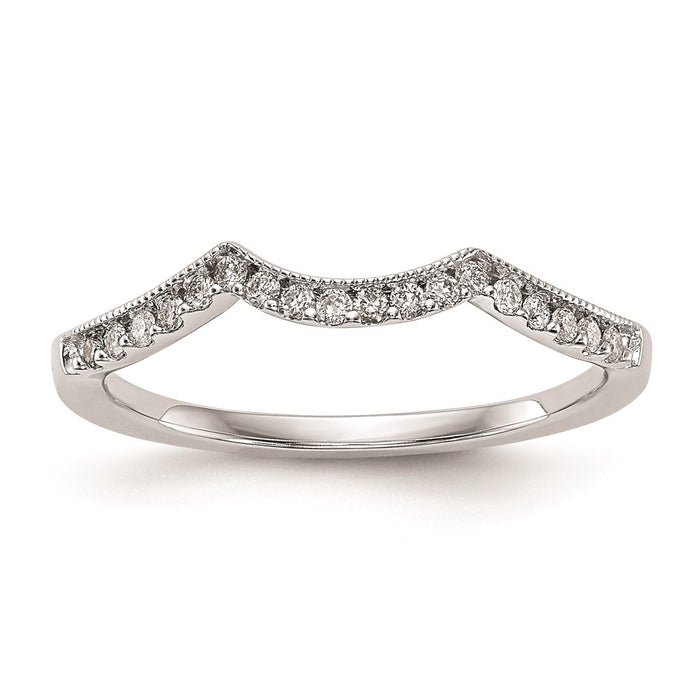 High-Quality 14K White Gold Curved Wedding Band Setting - Stylish & Affordable-1