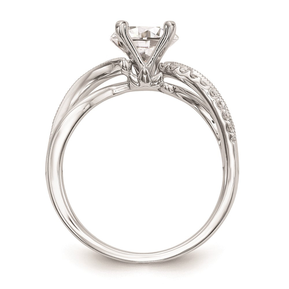 Exclusive 14K White Gold Criss-Cross Engagement Ring Setting - Stylish Design