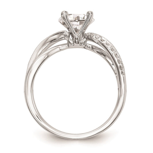 Exclusive 14K White Gold Criss-Cross Engagement Ring Setting - Stylish Design