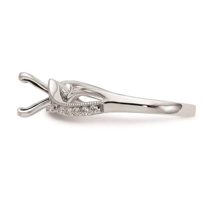 Exclusive 14K White Gold Criss-Cross Engagement Ring Setting - Stylish Design-3