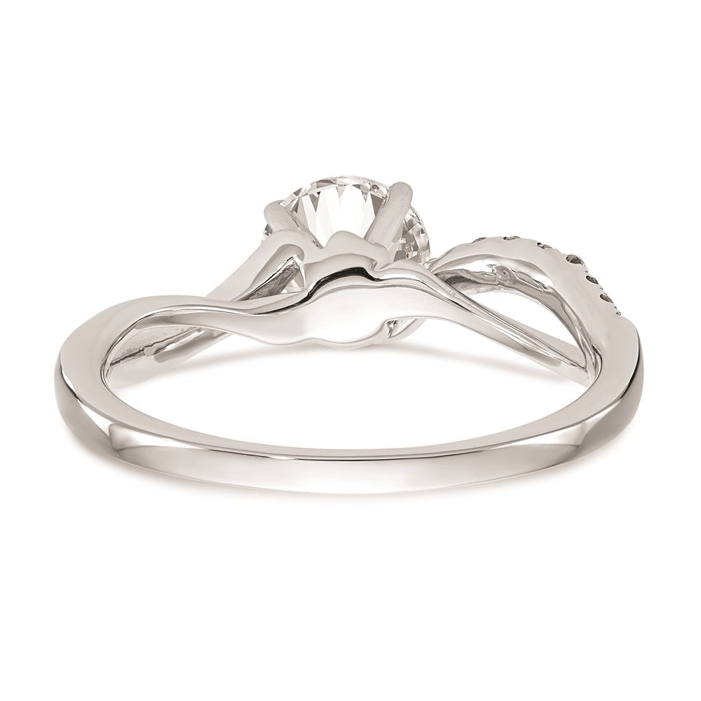 Exclusive 14K White Gold Criss-Cross Engagement Ring Setting - Stylish Design