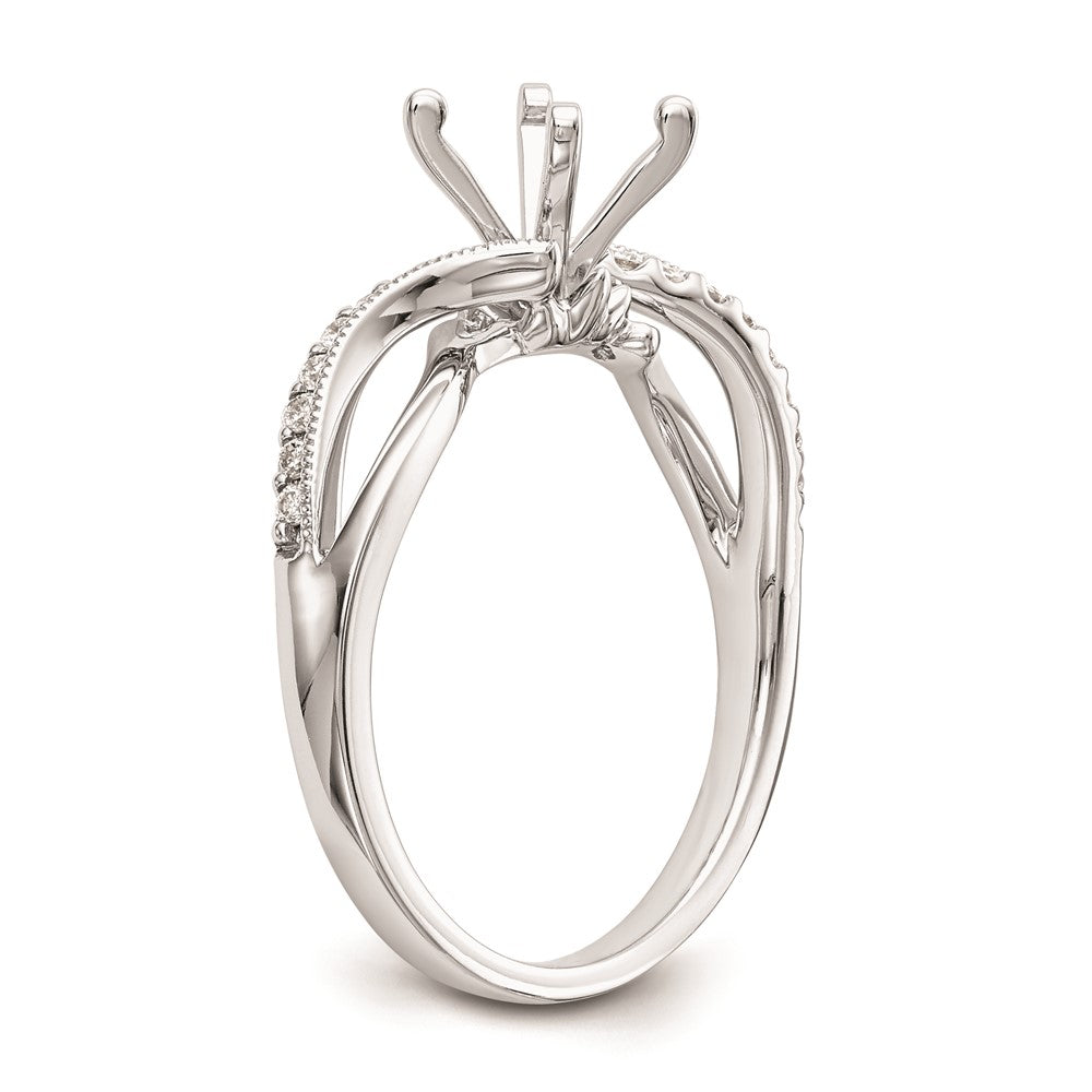 Exclusive 14K White Gold Criss-Cross Engagement Ring Setting - Stylish Design