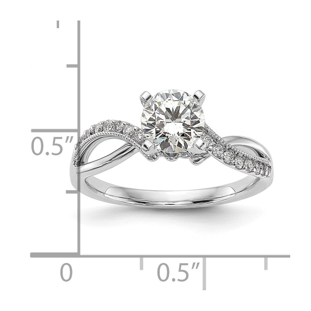 Exclusive 14K White Gold Criss-Cross Engagement Ring Setting - Stylish Design