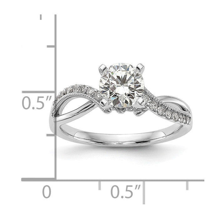 Exclusive 14K White Gold Criss-Cross Engagement Ring Setting - Stylish Design-8