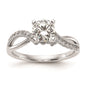 Exclusive 14K White Gold Criss-Cross Engagement Ring Setting - Stylish Design-1