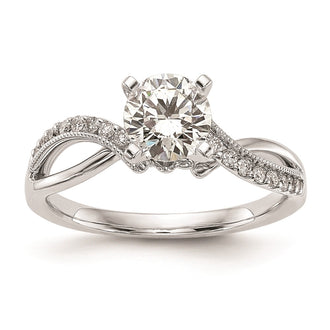 Exclusive 14K White Gold Criss-Cross Engagement Ring Setting - Stylish Design