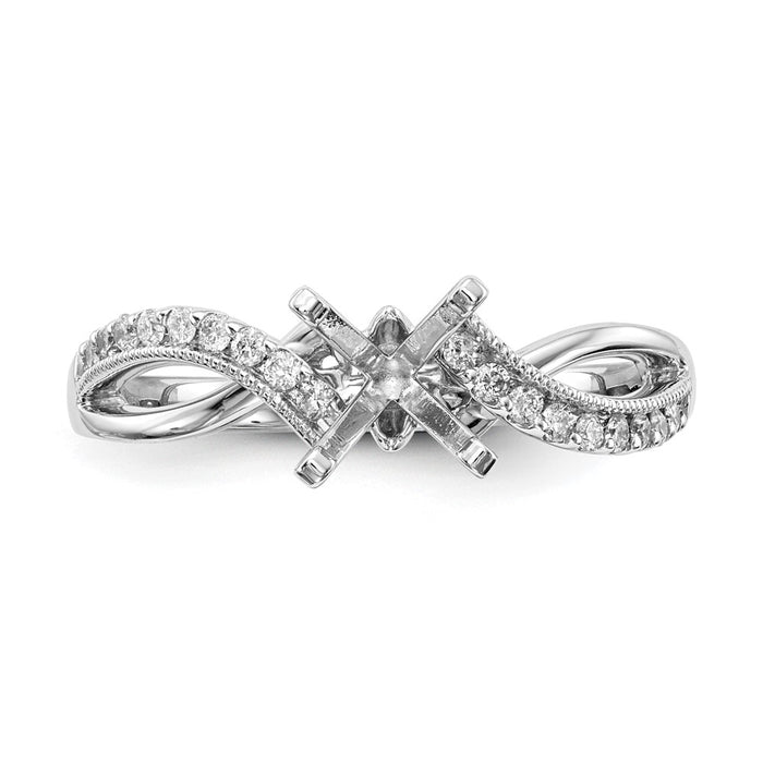 Exclusive 14K White Gold Criss-Cross Engagement Ring, 1/6 Carat Diamond - Stylish Value-4