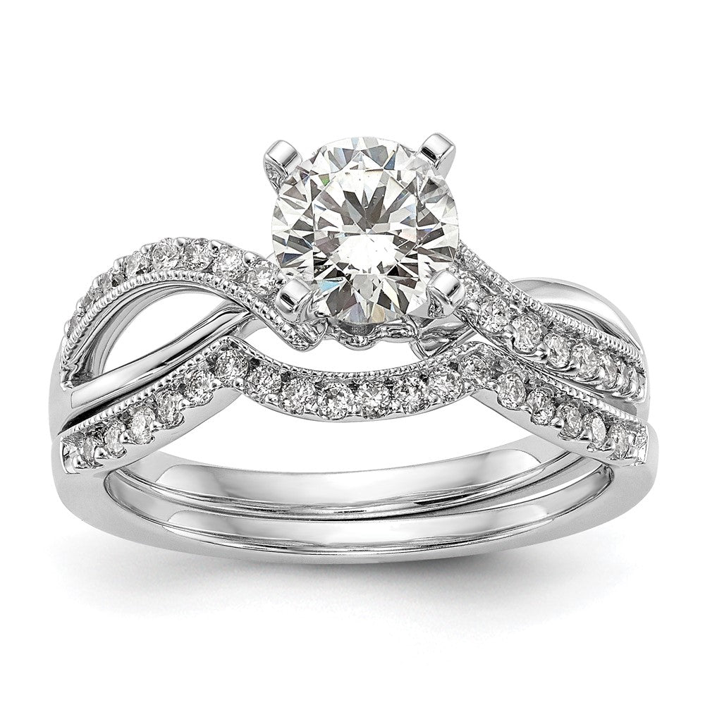 Exclusive 14K White Gold Criss-Cross Engagement Ring, 1/6 Carat Diamond - Stylish Value