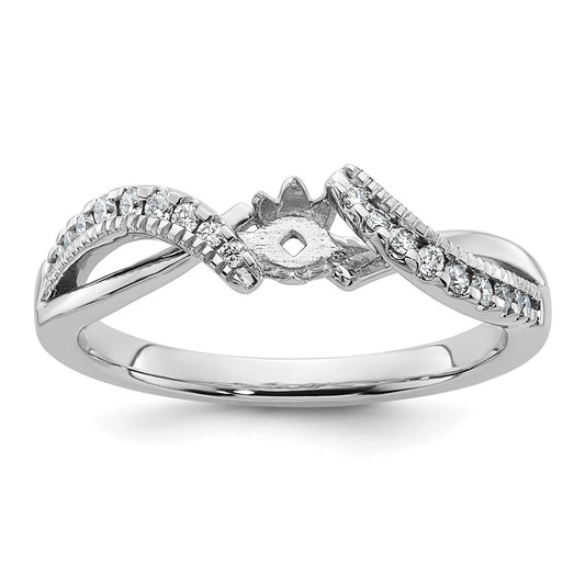 Exclusive 14K White Gold Criss-Cross Engagement Ring, 1/6 Carat Diamond - Stylish Value