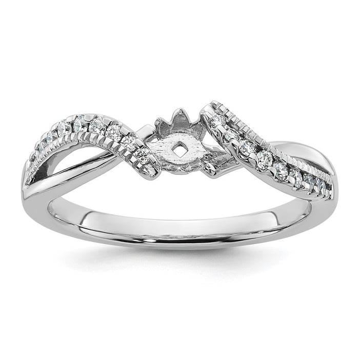 Exclusive 14K White Gold Criss-Cross Engagement Ring, 1/6 Carat Diamond - Stylish Value-1