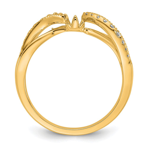 14K Gold Diamond Semi Criss-Cross Engagement Ring