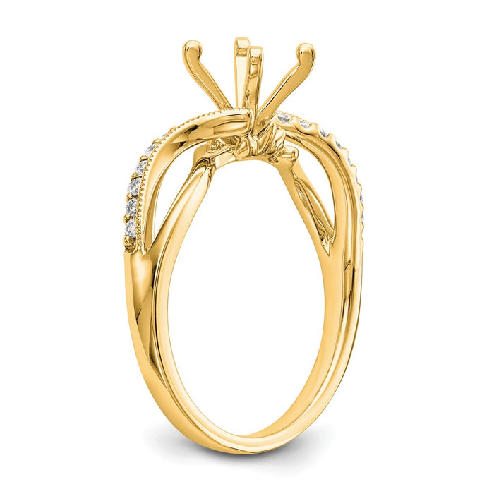 Buy 14K Gold Diamond Semi Criss-Cross Engagement Ring | Stylish Luxury Design-6
