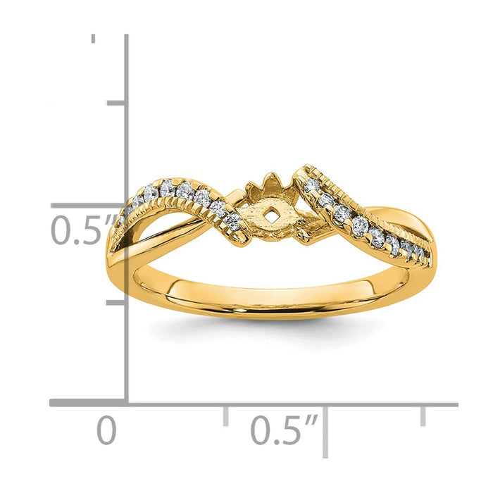 Buy 14K Gold Diamond Semi Criss-Cross Engagement Ring | Stylish Luxury Design-8