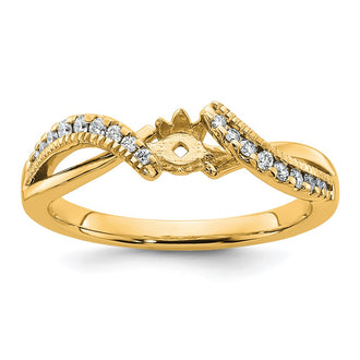 Buy 14K Gold Diamond Semi Criss-Cross Engagement Ring | Stylish Luxury Design