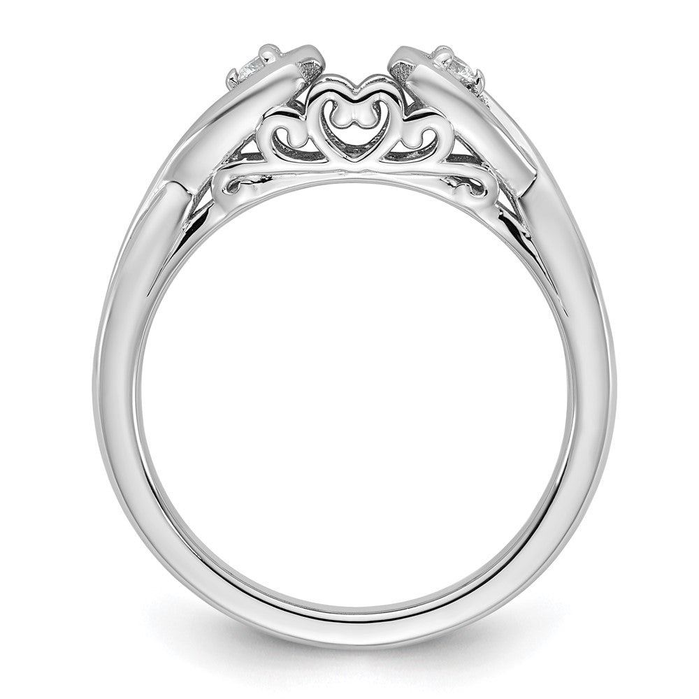 14K White Gold Infinity Engagement Ring, 1/20 Carat Diamond Semi-Mount