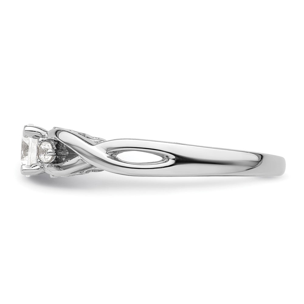 14K White Gold Infinity Engagement Ring, 1/20 Carat Diamond Semi-Mount