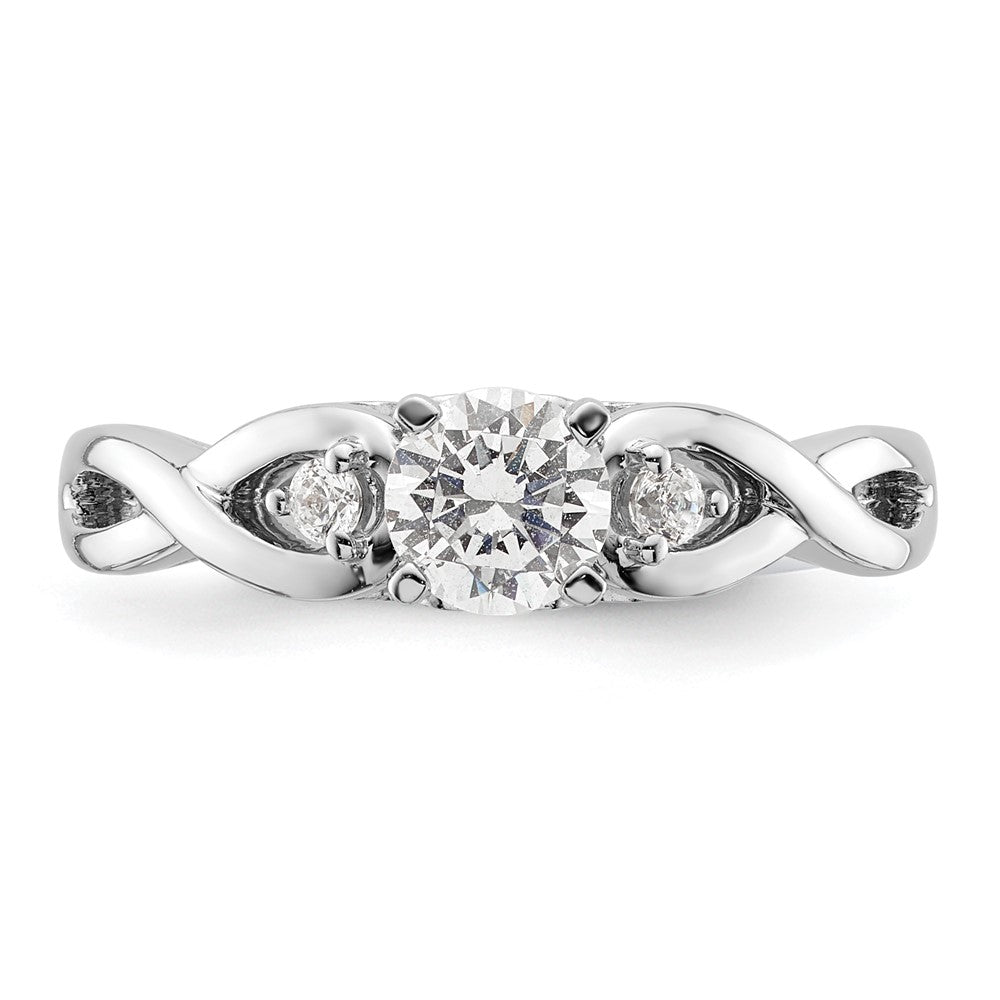 14K White Gold Infinity Engagement Ring, 1/20 Carat Diamond Semi-Mount