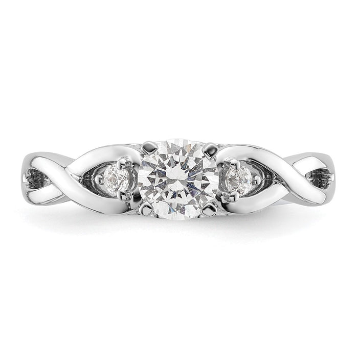 14K White Gold Infinity Engagement Ring, 1/20 Carat Diamond Semi-Mount-4