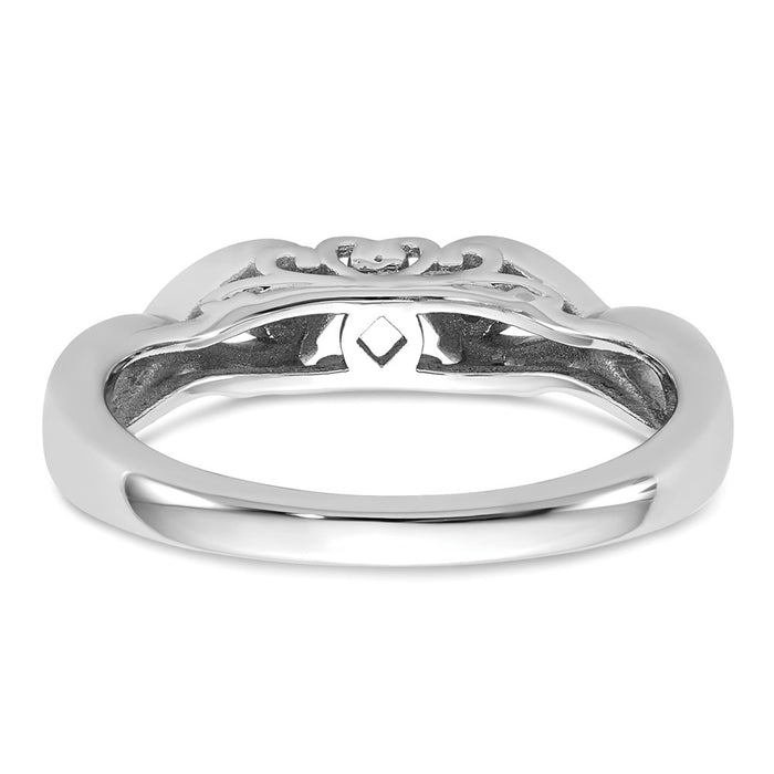 14K White Gold Infinity Engagement Ring, 1/20 Carat Diamond Semi-Mount-5