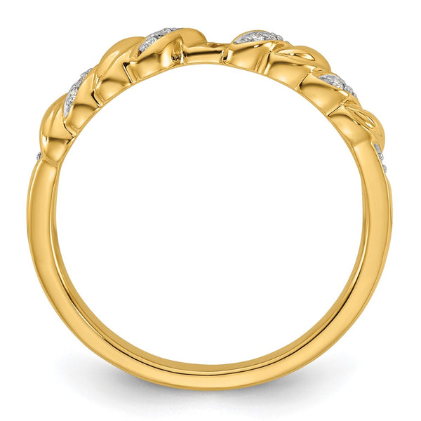 14K Gold Twist Peg Semi-Mount Engagement Ring with 1/20 Carat Diamond