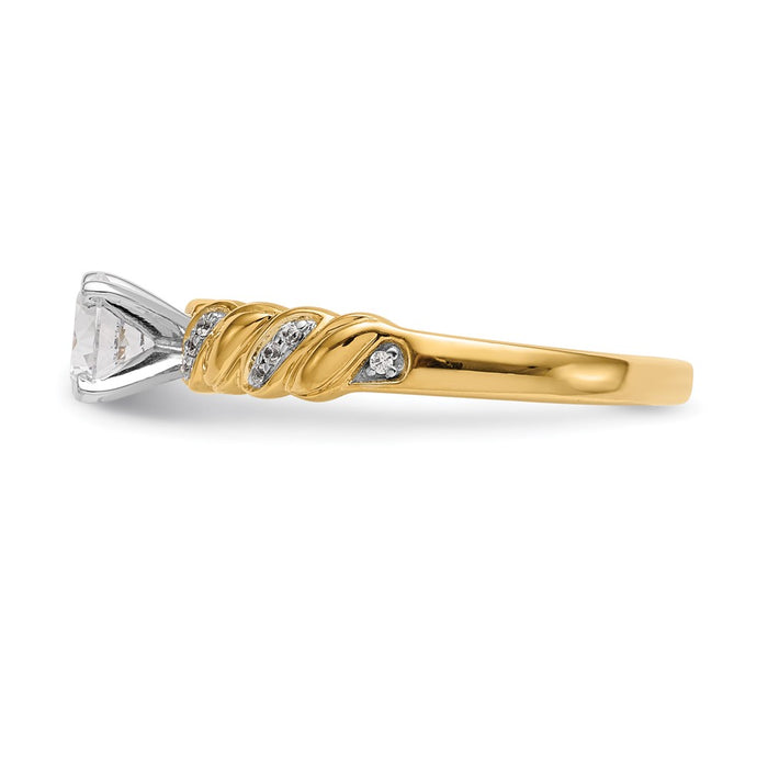 Buy 14K Gold Twist Peg Semi-Mount Engagement Ring with 1/20 Carat Diamond - Luxury Value-3