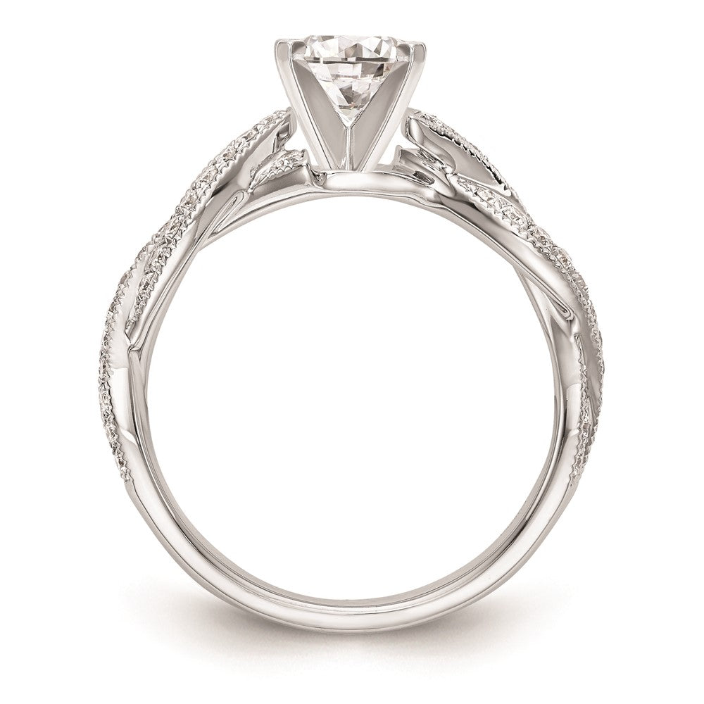 Exclusive 14K White Gold Criss-Cross Engagement Ring Setting - Stylish Design