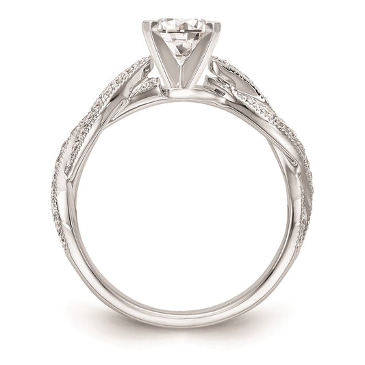 Exclusive 14K White Gold Criss-Cross Engagement Ring Setting - Stylish Design