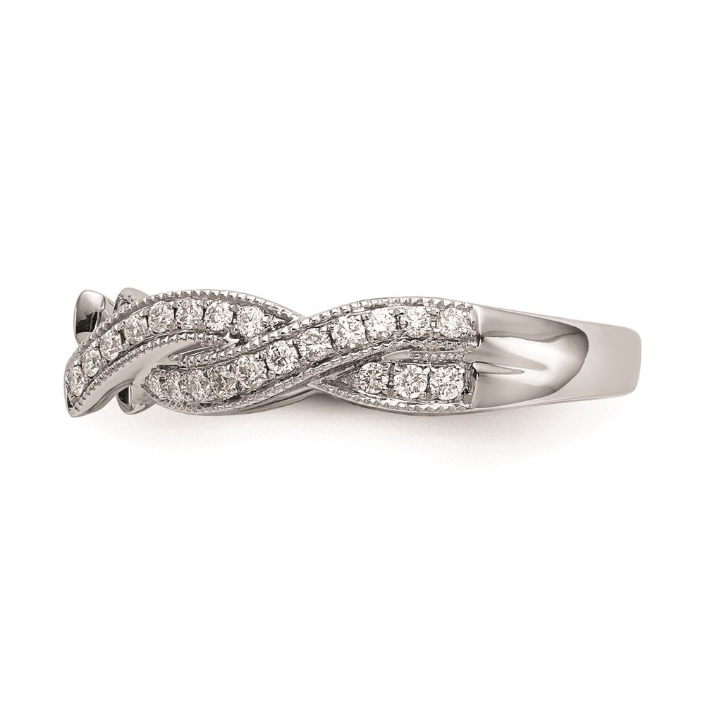 Exclusive 14K White Gold Criss-Cross Engagement Ring Setting - Stylish Design