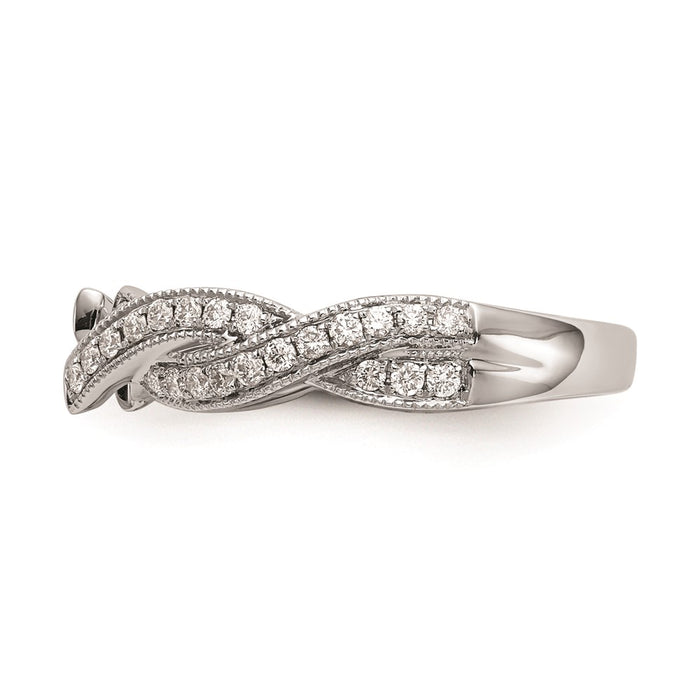 Exclusive 14K White Gold Criss-Cross Engagement Ring Setting - Stylish Design-3