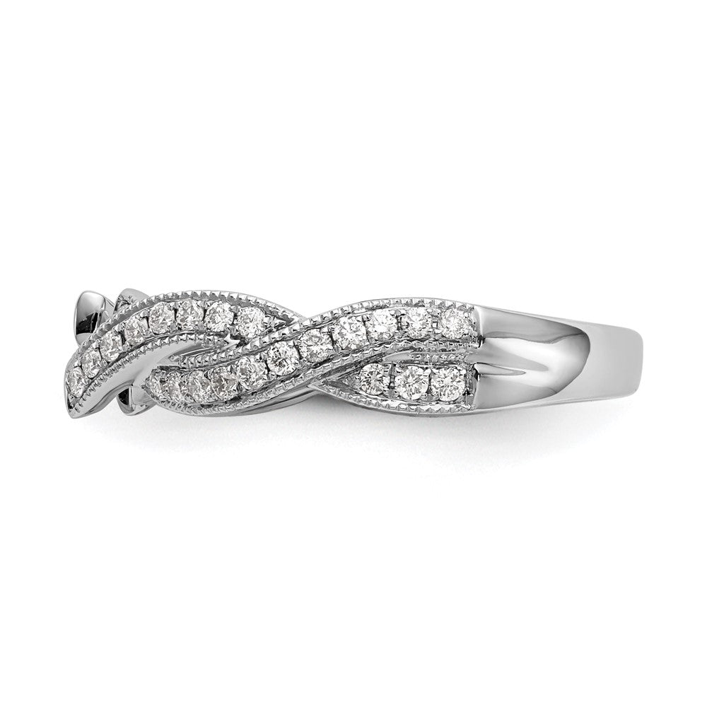 Buy Exclusive 14K White Gold Criss-Cross Engagement Ring, 3/8 Carat Diamond Setting