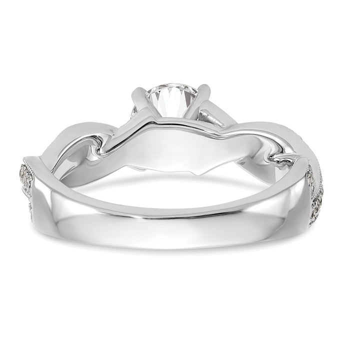 Buy Exclusive 14K White Gold Criss-Cross Engagement Ring, 3/8 Carat Diamond Setting-5