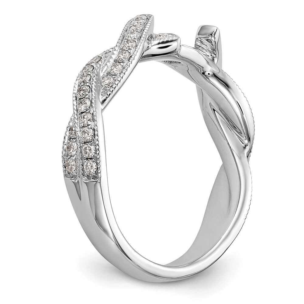 Buy Exclusive 14K White Gold Criss-Cross Engagement Ring, 3/8 Carat Diamond Setting