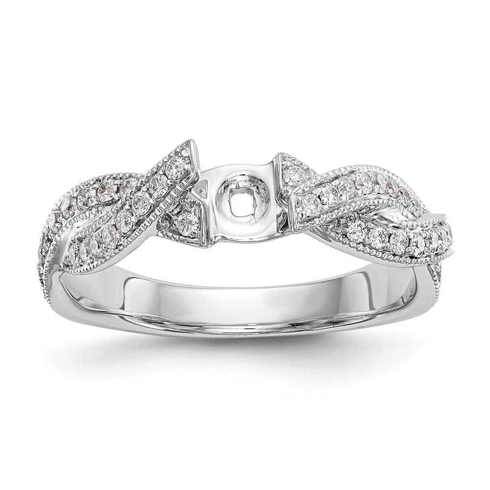Buy Exclusive 14K White Gold Criss-Cross Engagement Ring, 3/8 Carat Diamond Setting