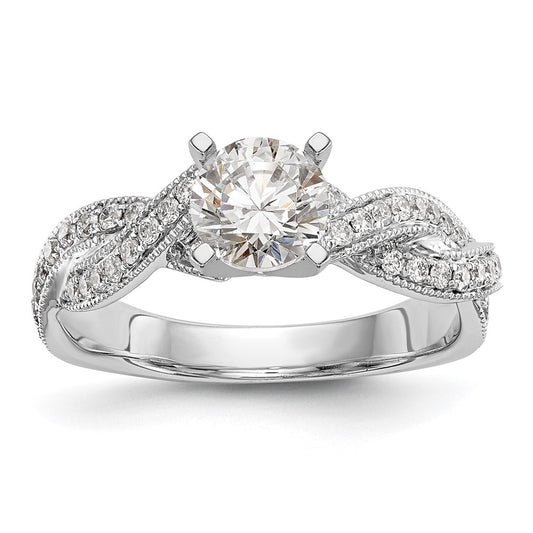 Buy Exclusive 14K White Gold Criss-Cross Engagement Ring, 3/8 Carat Diamond Setting