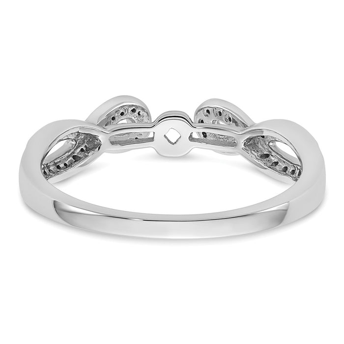 Buy Stylish 14K White Gold Criss-Cross Engagement Ring with 1/8 Carat Diamond-5