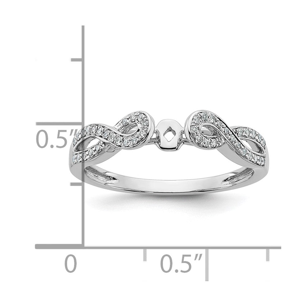 Buy Stylish 14K White Gold Criss-Cross Engagement Ring with 1/8 Carat Diamond
