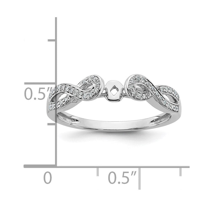 Buy Stylish 14K White Gold Criss-Cross Engagement Ring with 1/8 Carat Diamond-8
