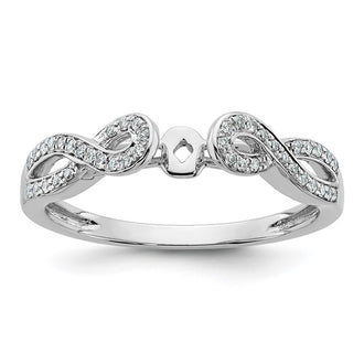 Buy Stylish 14K White Gold Criss-Cross Engagement Ring with 1/8 Carat Diamond