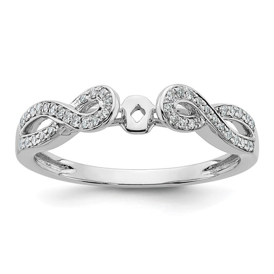 Buy Stylish 14K White Gold Criss-Cross Engagement Ring with 1/8 Carat Diamond
