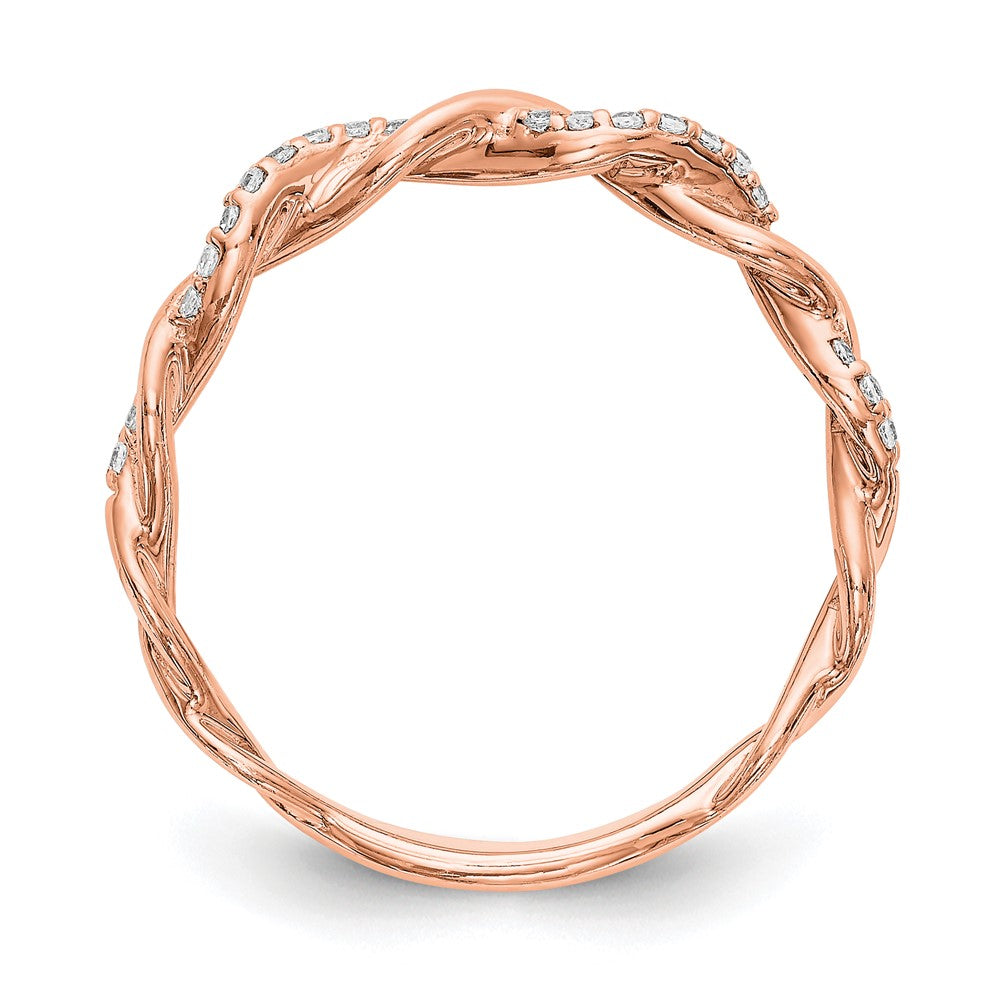 Buy Exclusive 14K Rose Gold Criss-Cross Diamond Wedding Band, 1/8 CT