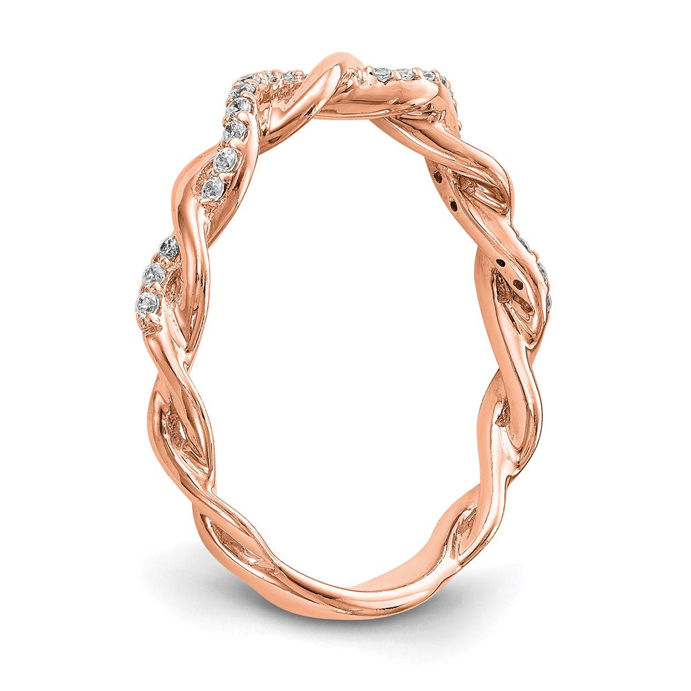 Buy Exclusive 14K Rose Gold Criss-Cross Diamond Wedding Band, 1/8 CT