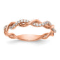Buy Exclusive 14K Rose Gold Criss-Cross Diamond Wedding Band, 1/8 CT-1