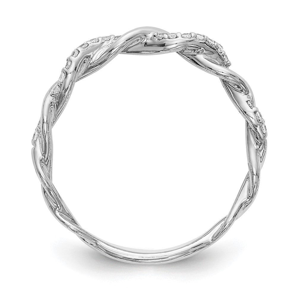 Buy Stylish 14K White Gold Criss-Cross Diamond Wedding Band, 1/8 Carat