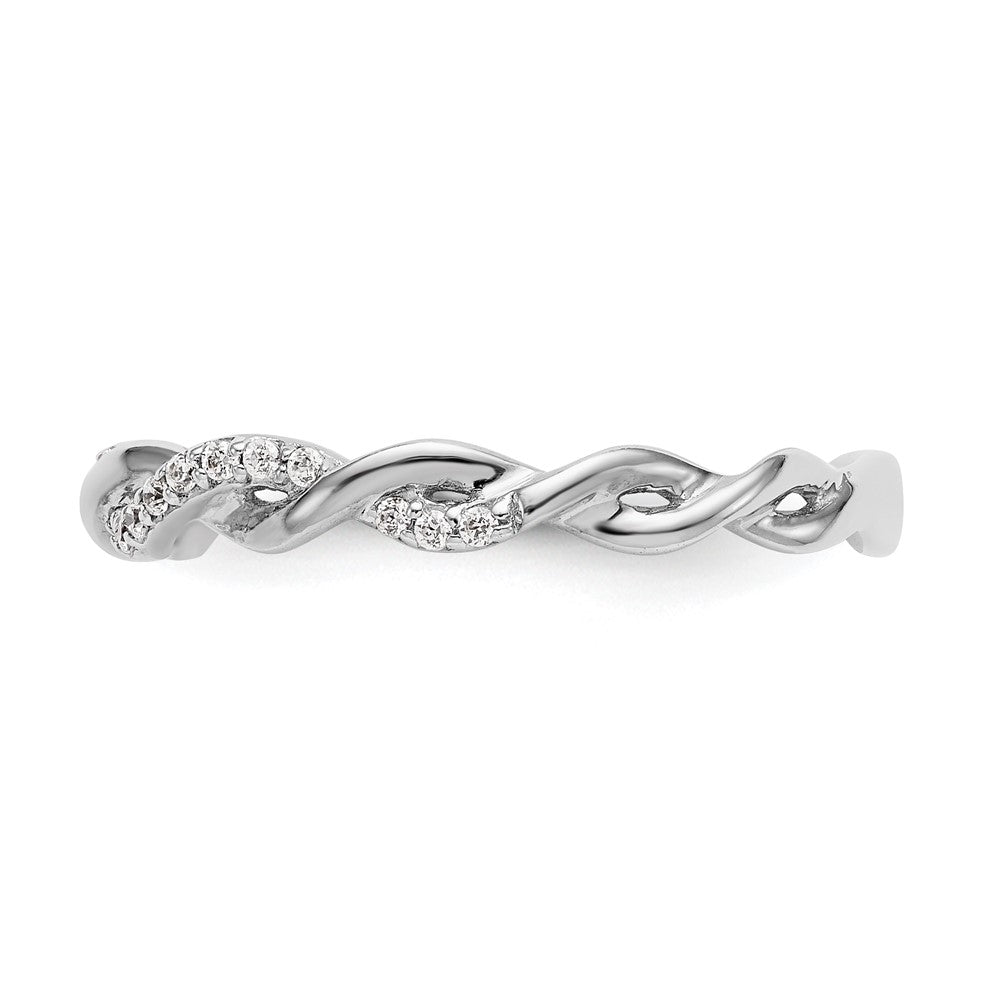 Buy Stylish 14K White Gold Criss-Cross Diamond Wedding Band, 1/8 Carat