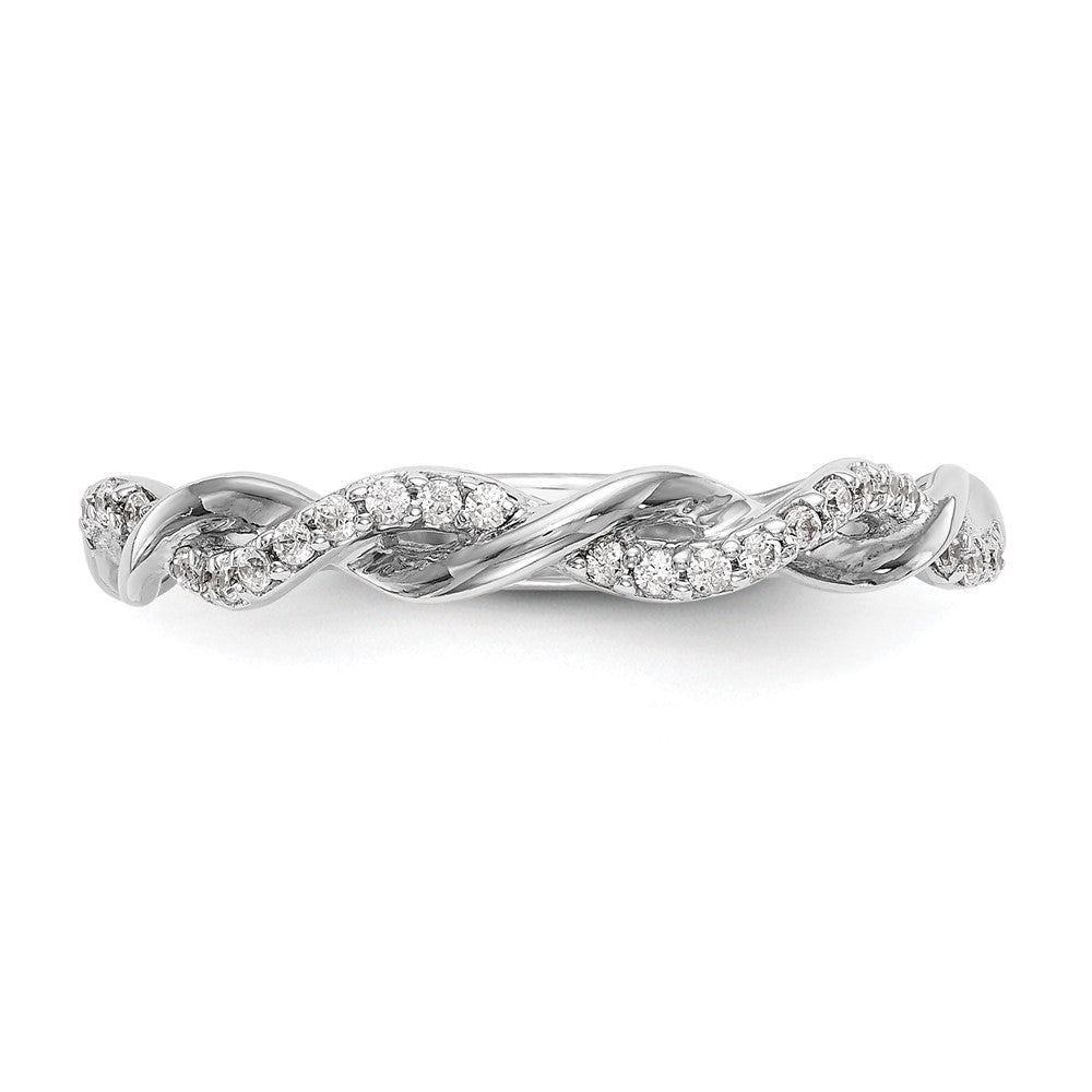Buy Stylish 14K White Gold Criss-Cross Diamond Wedding Band, 1/8 Carat