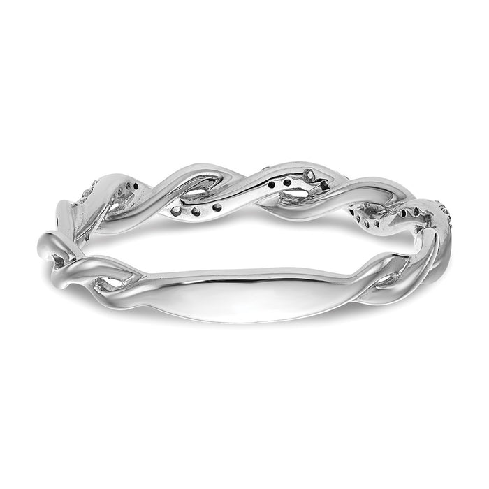 Buy Stylish 14K White Gold Criss-Cross Diamond Wedding Band, 1/8 Carat-5