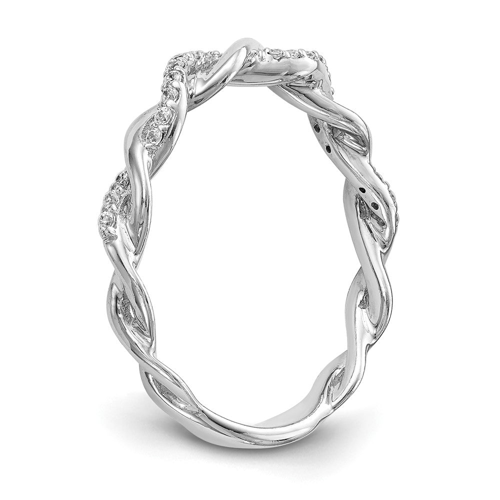 Buy Stylish 14K White Gold Criss-Cross Diamond Wedding Band, 1/8 Carat