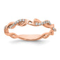 Buy Stylish 14K Rose Gold Criss-Cross Diamond Engagement Ring - 1/10 Carat-2