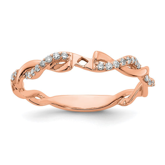 Buy Stylish 14K Rose Gold Criss-Cross Diamond Engagement Ring - 1/10 Carat